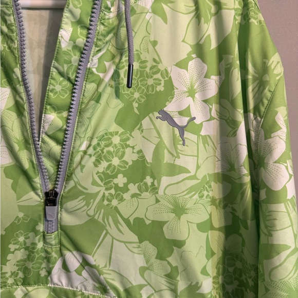 RARE Puma Golf Tournament Lightweight Green & White Floral Jacket - Picture 2 of 14